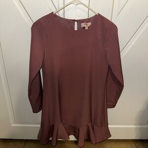GB Mauve Ruffle Hem Dress